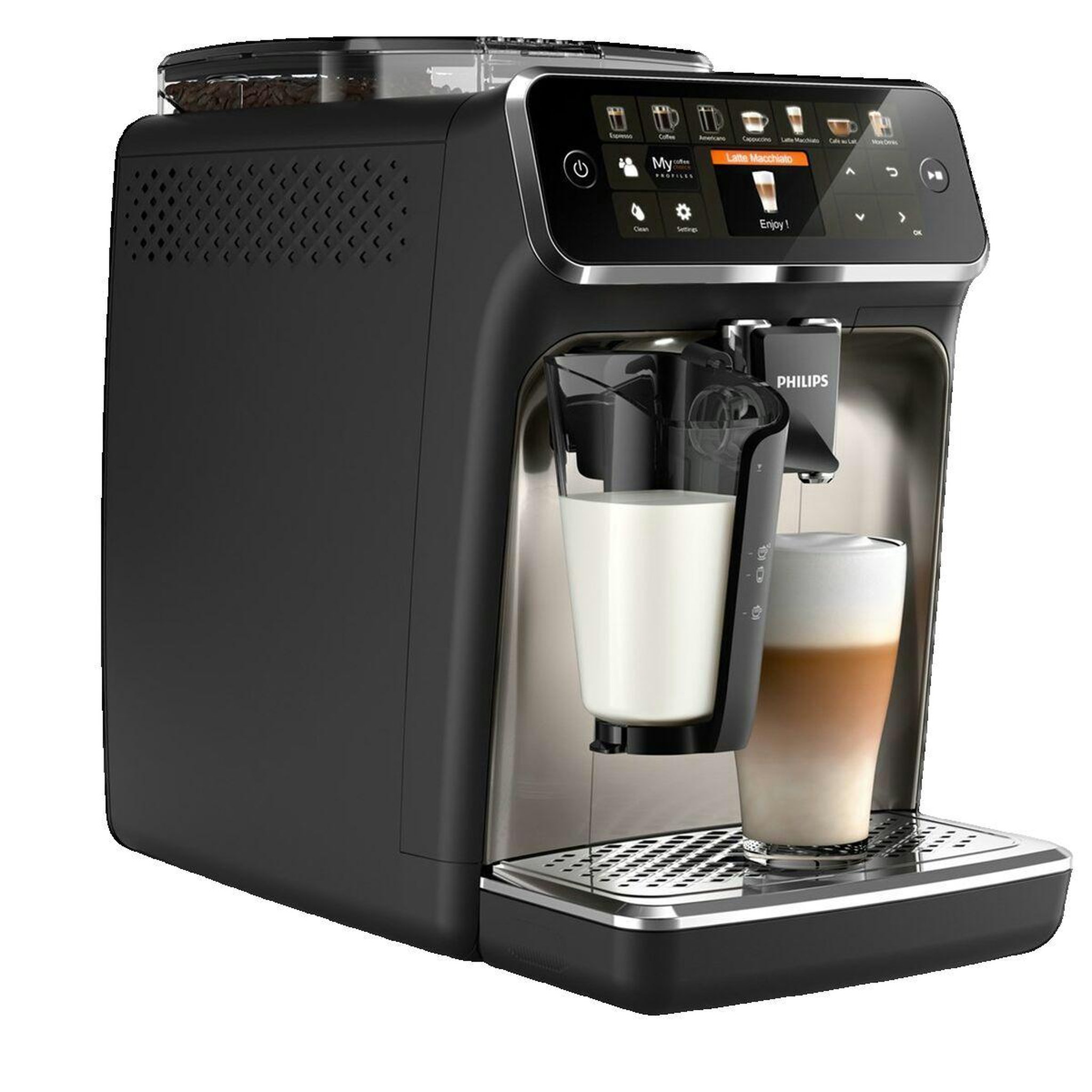 Philips Cafetière Superautomatique Philips EP5447/90 Noir et Chrome