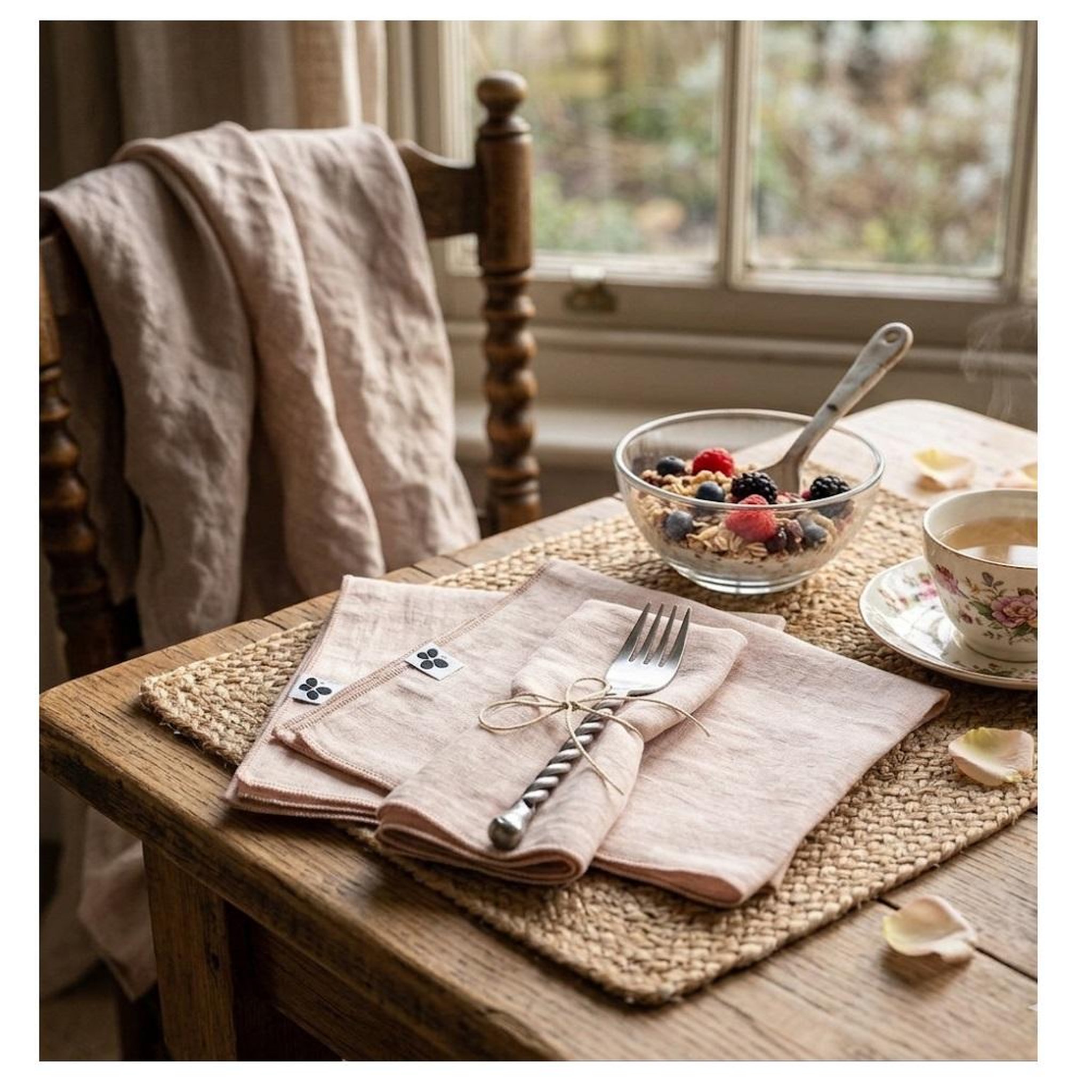 Voir la diapositive 2 : Eden Lot 3 serviettes de table en gaze de coton