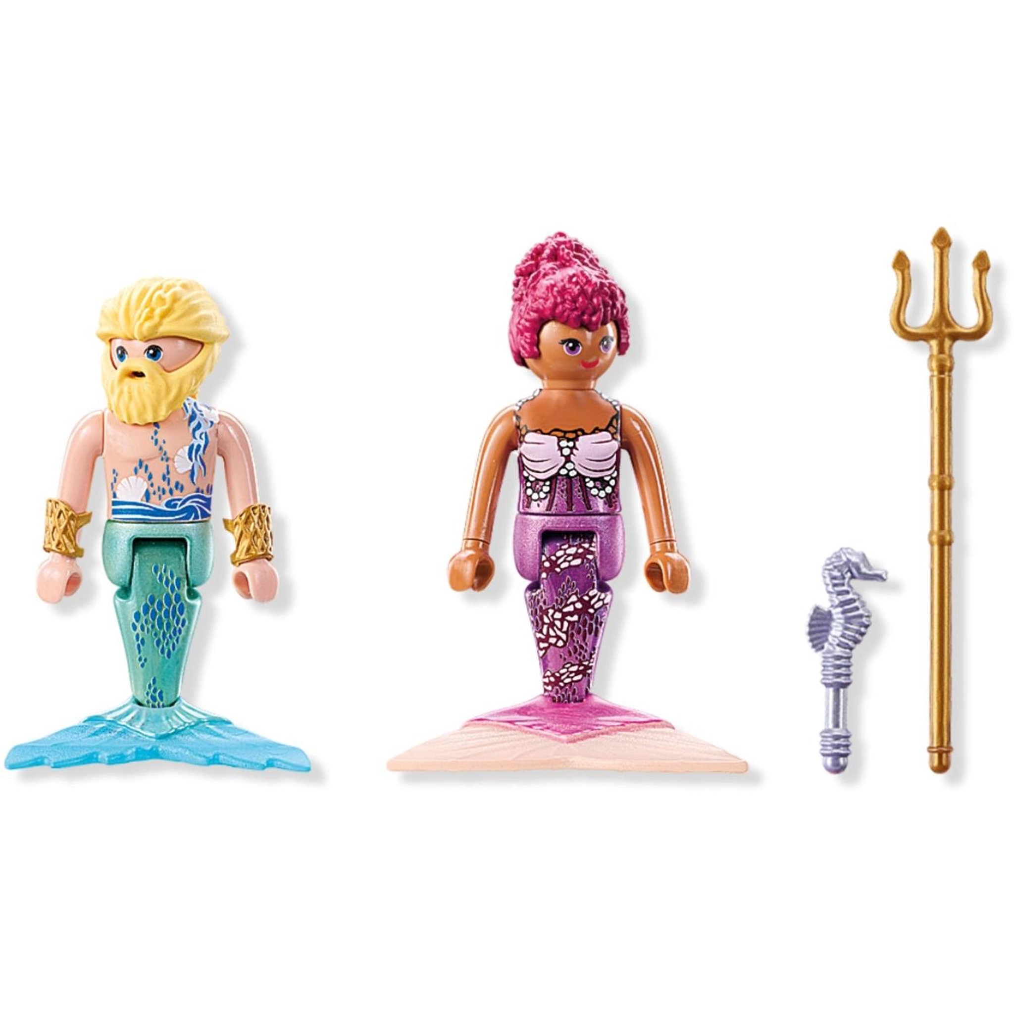 Voir la diapositive 4 : PLAYMOBIL Duo : Couple de sirène et triton avec sceptre et trident