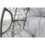 Voir la diapositive 3 : CONCEPT USINE Fauteuil œuf sur pied en résine gris effet rotin JANE