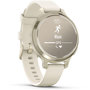 Voir la diapositive 3 : GARMIN Montre sport Lily 2 Active Lunar Gold Silicone blanc