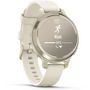 Voir la diapositive 3 : GARMIN Montre sport Lily 2 Active Lunar Gold Silicone blanc