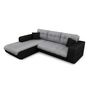 Voir la diapositive 2 : Canapé d'angle gauche convertible CLELIA, 4 places, tissu microfibre gris PU blanc ou noir