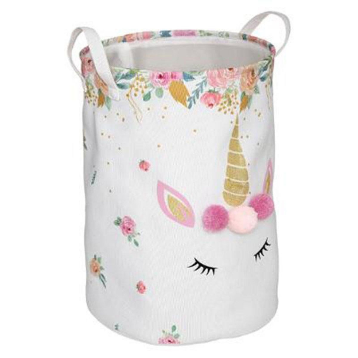  Panier de Rangement Enfant  Licorne  50cm Blanc