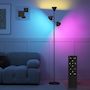 Voir la diapositive 2 : HOMCOM Lampadaire LED RGB 36W 3 têtes rotatives 2700K-6000K 4150 lm intensité variable télécommande