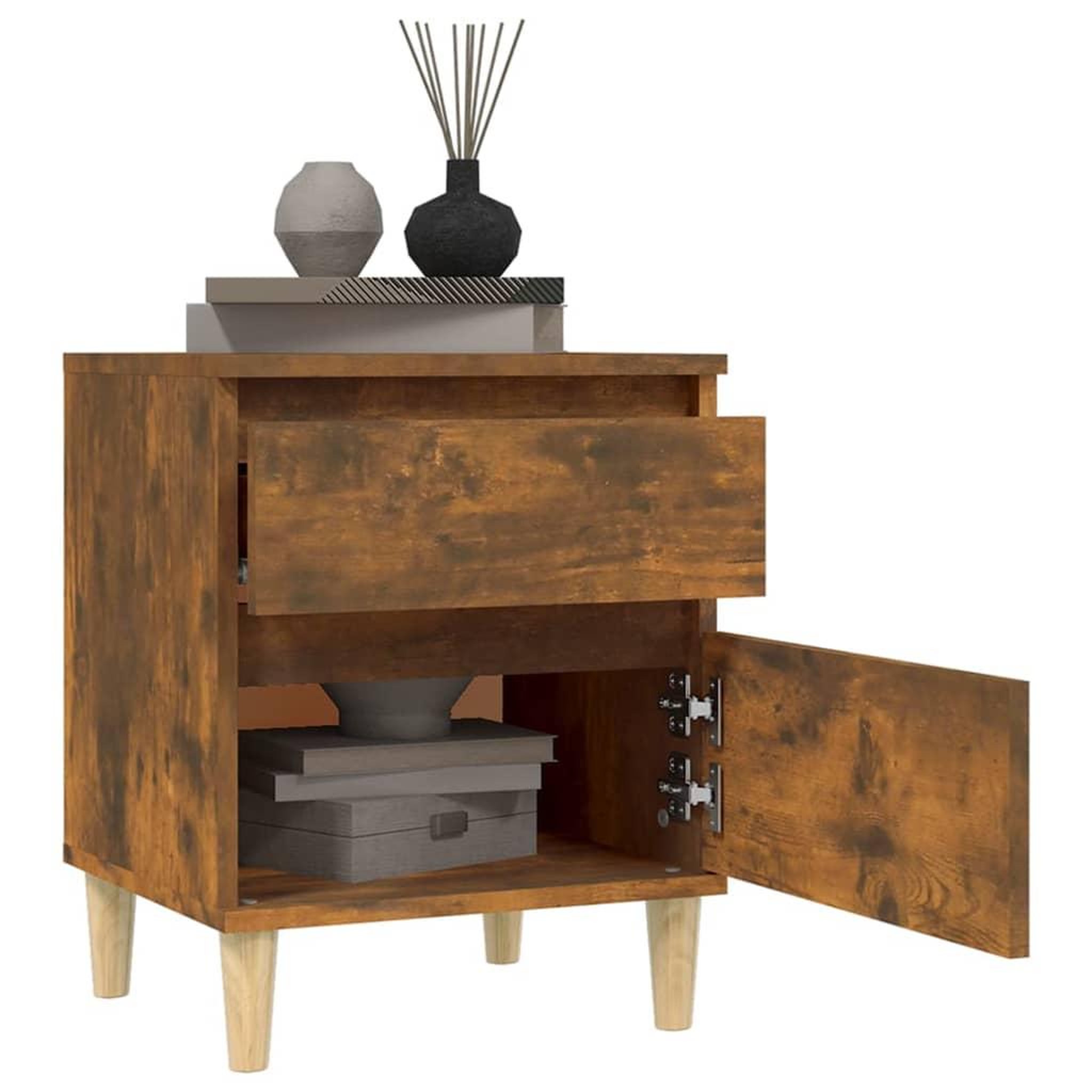 Voir la diapositive 4 : VIDAXL Tables de chevet 2 pcs Chene fume 40x35x50 cm