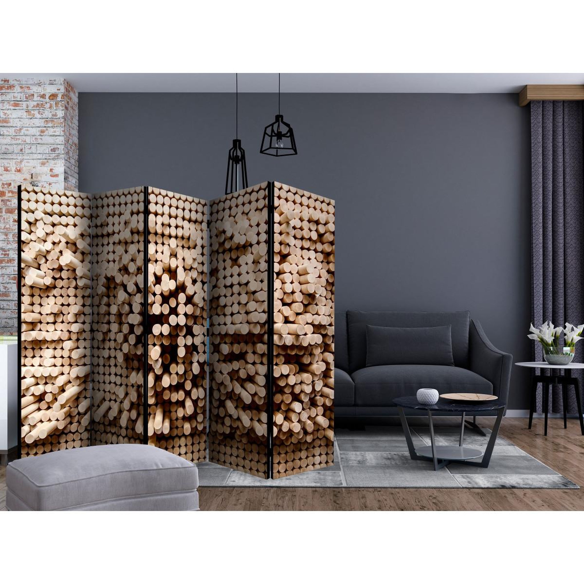 Voir la diapositive 2 : Paris Prix Paravent 5 volets  stick puzzle  172x225cm