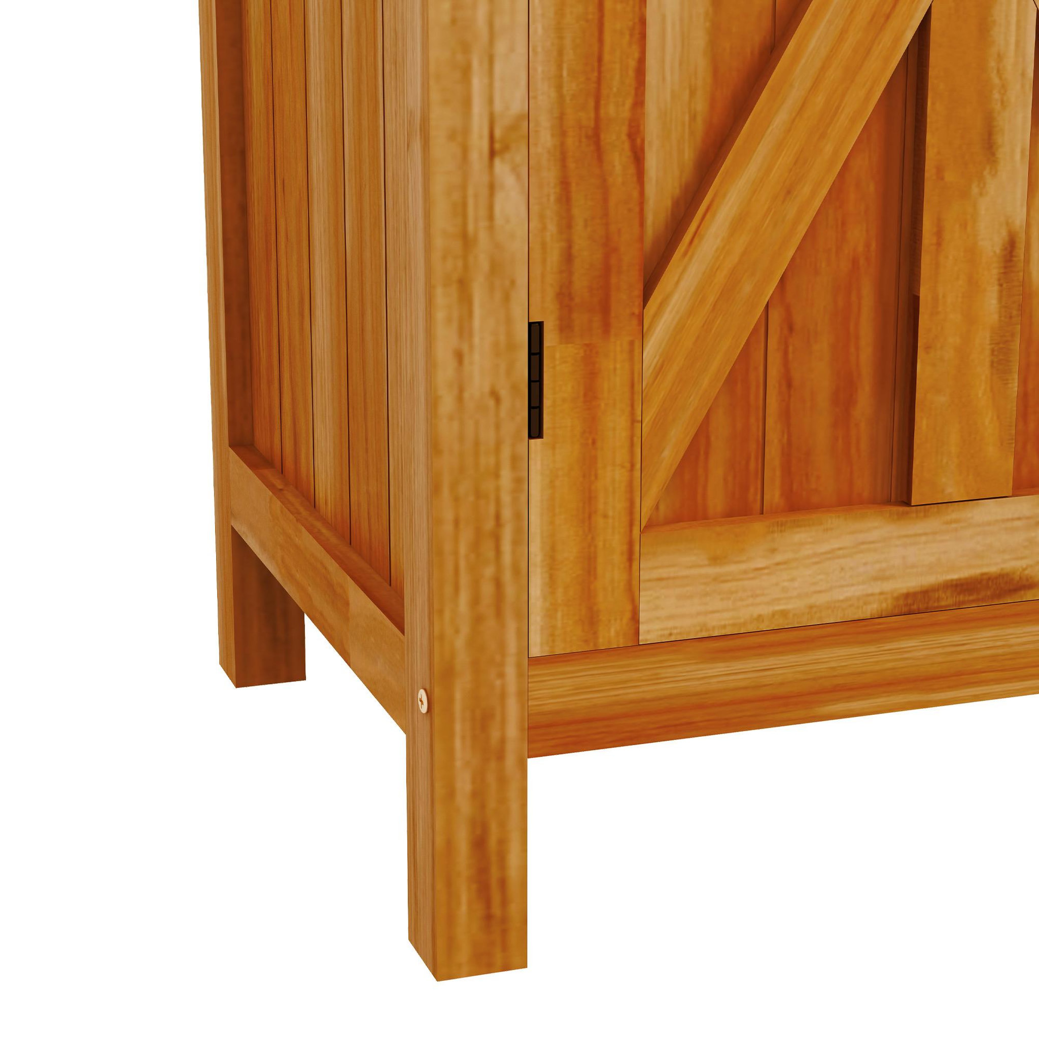 Voir la diapositive 5 : OUTSUNNY Table de rempotage armoire de jardin 2 en 1 bois sapin acier