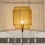 Voir la diapositive 6 : HOMCOM Lampadaire aspect cannage style cosy 40 W max. H.158 cm piètement mât métal noir abat-jour corde papier tressé main
