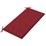 Voir la diapositive 5 : VIDAXL Banc de jardin avec coussin rouge bordeaux 112 cm Teck massif