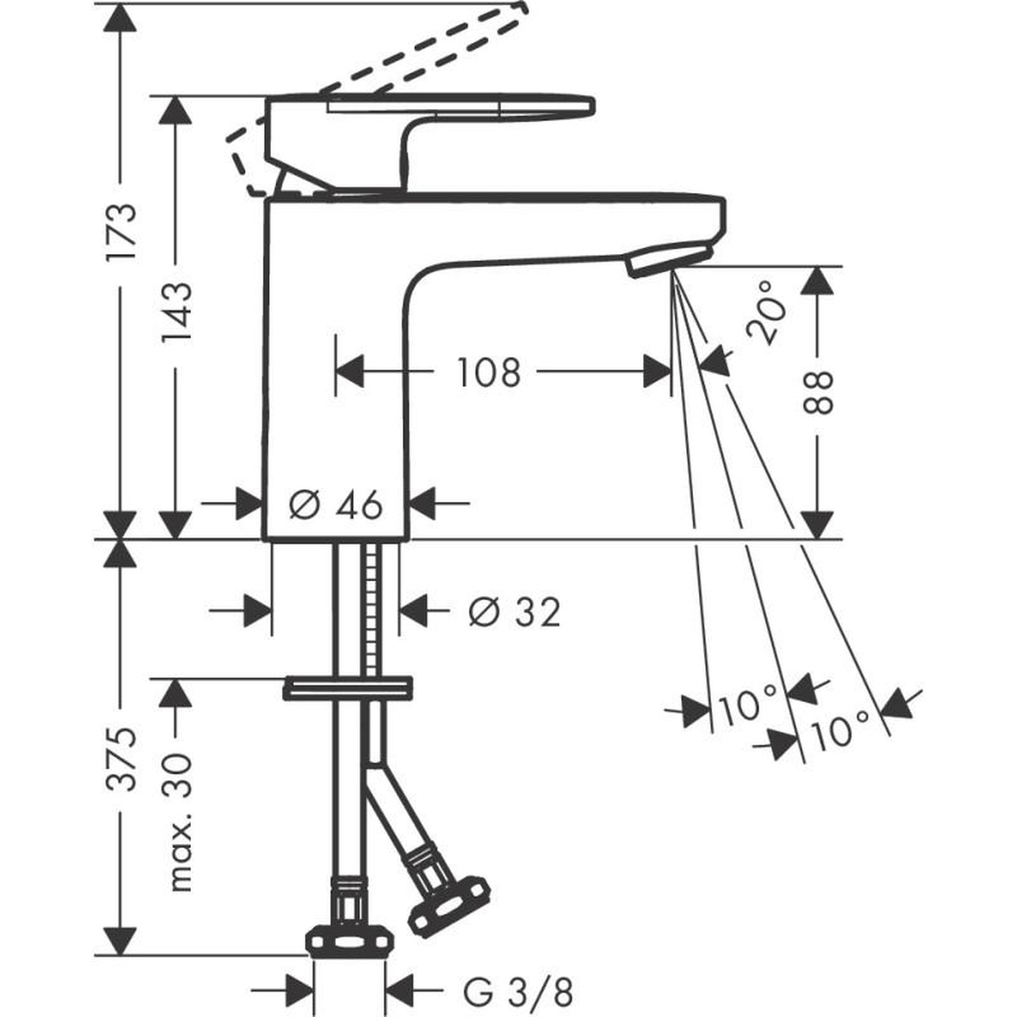 Voir la diapositive 2 : Hansgrohe Mitigeur de lavabo Vernis Blend 100 CoolStart chromé HANSGROHE 71589000