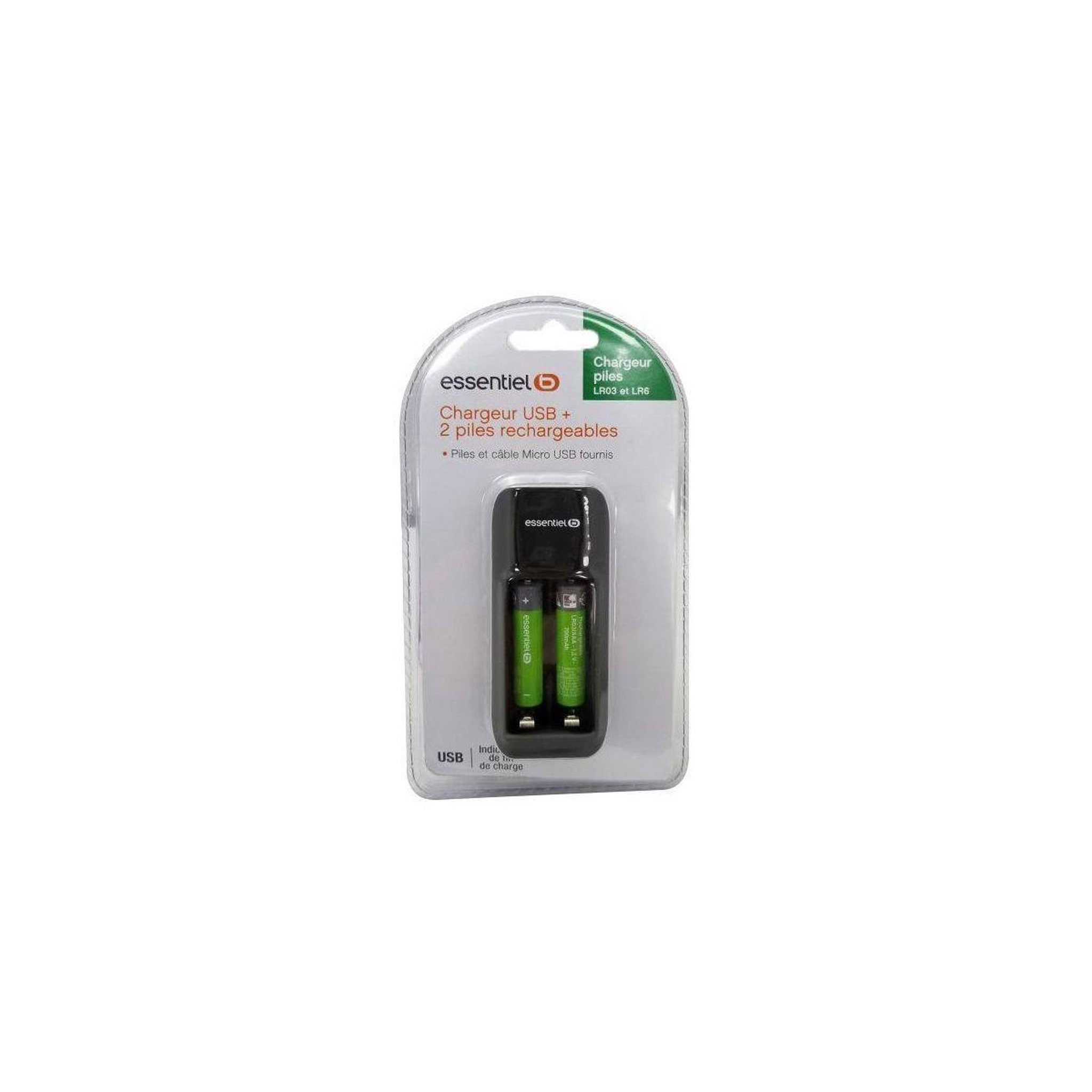 Voir la diapositive 5 : ESSENTIEL B Chargeur de piles + lr03 aaa x2 700nimh