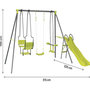 Voir la diapositive 3 : Habitat et Jardin Portique en métal avec toboggan  Ludo II  avec 4 agrès - Vert