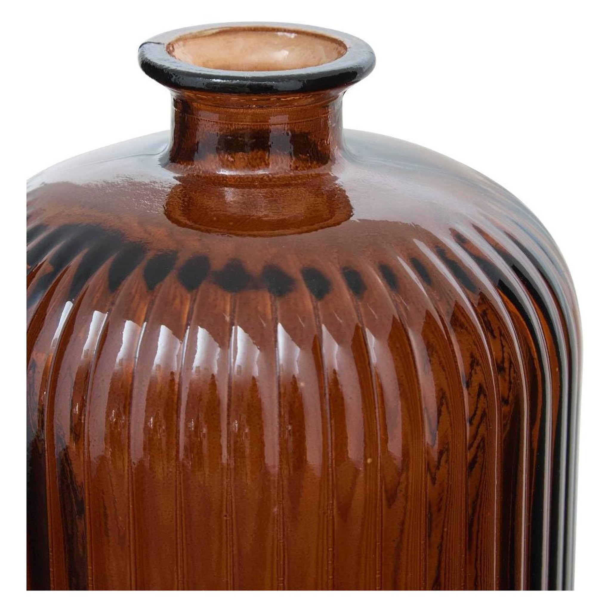 Voir la diapositive 2 : ATMOSPHERA Vase design en verre  luz  23cm ambre