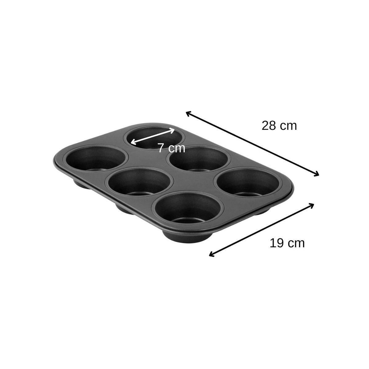 ZENKER Lot comprenant 1 Moule à Muffins 6 empreintes, 1 spatule Zenker et 2 bols à mixer en inox Fackelmann