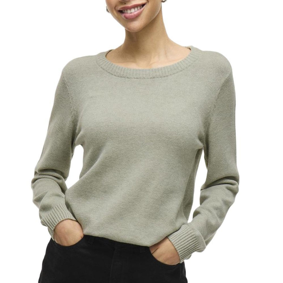 Vila Pull Vert Pale Femme Vila Viril