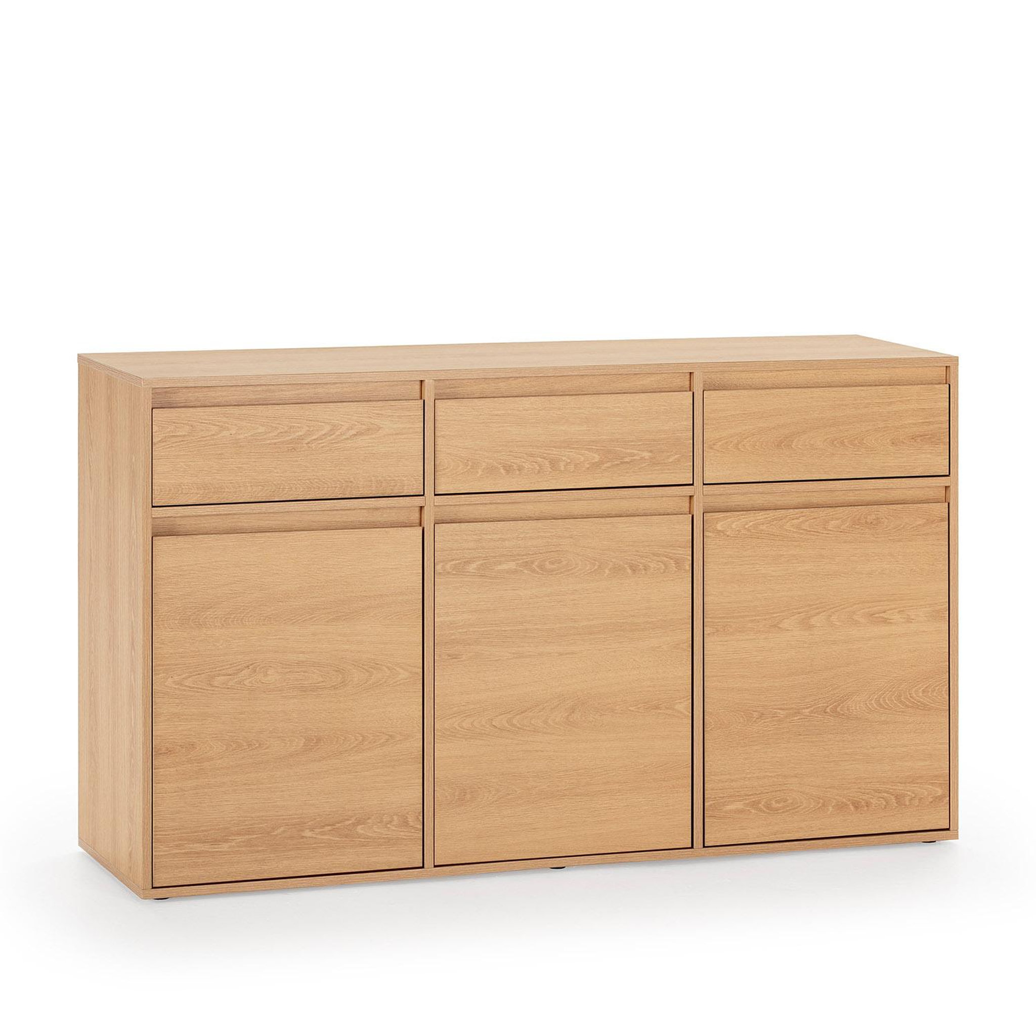 VS VENTA-STOCK Buffet Tori 3 portes 3 tiroirs, coloris chêne, 140 cm