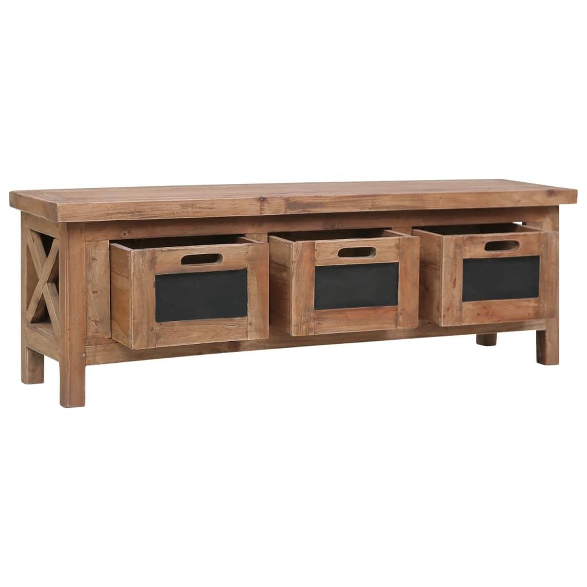 Voir la diapositive 2 : VIDAXL Meuble tv avec 3 tiroirs 120x30x40 cm bois d'acajou massif