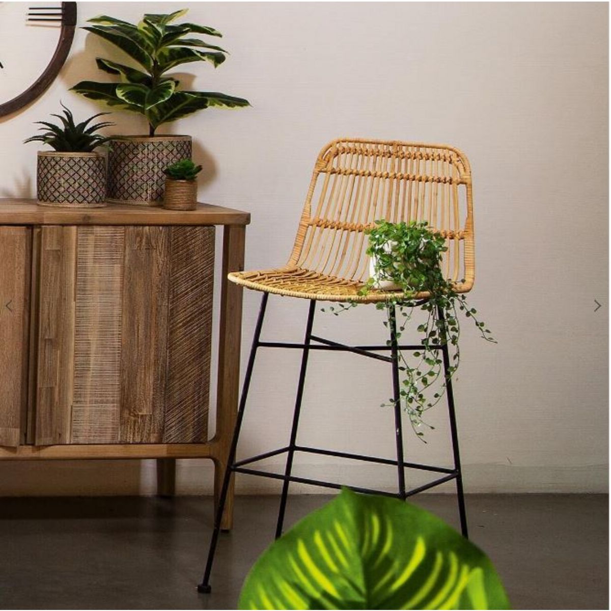 ATMOSPHERA Chaises de bar en rotin LIAM