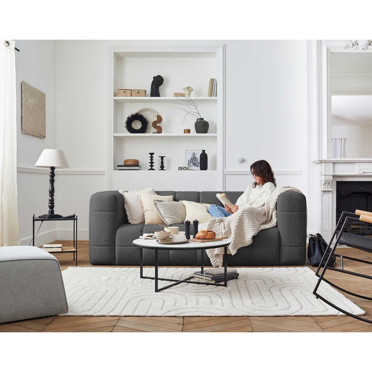 LISA DESIGN Suzano - canapé 3 places - en tissu