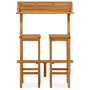 Voir la diapositive 3 : VIDAXL Ensemble de bar de balcon 3 pcs Bois d'acacia solide