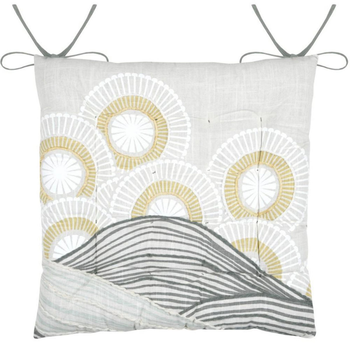 STOF Lot de 4 galettes de chaise réversible coton YUKI