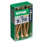 CENTRALE BRICO Lot de 10 vis acier tête fraisée pozidriv SPAX, Diam.5 mm x L.70 mm