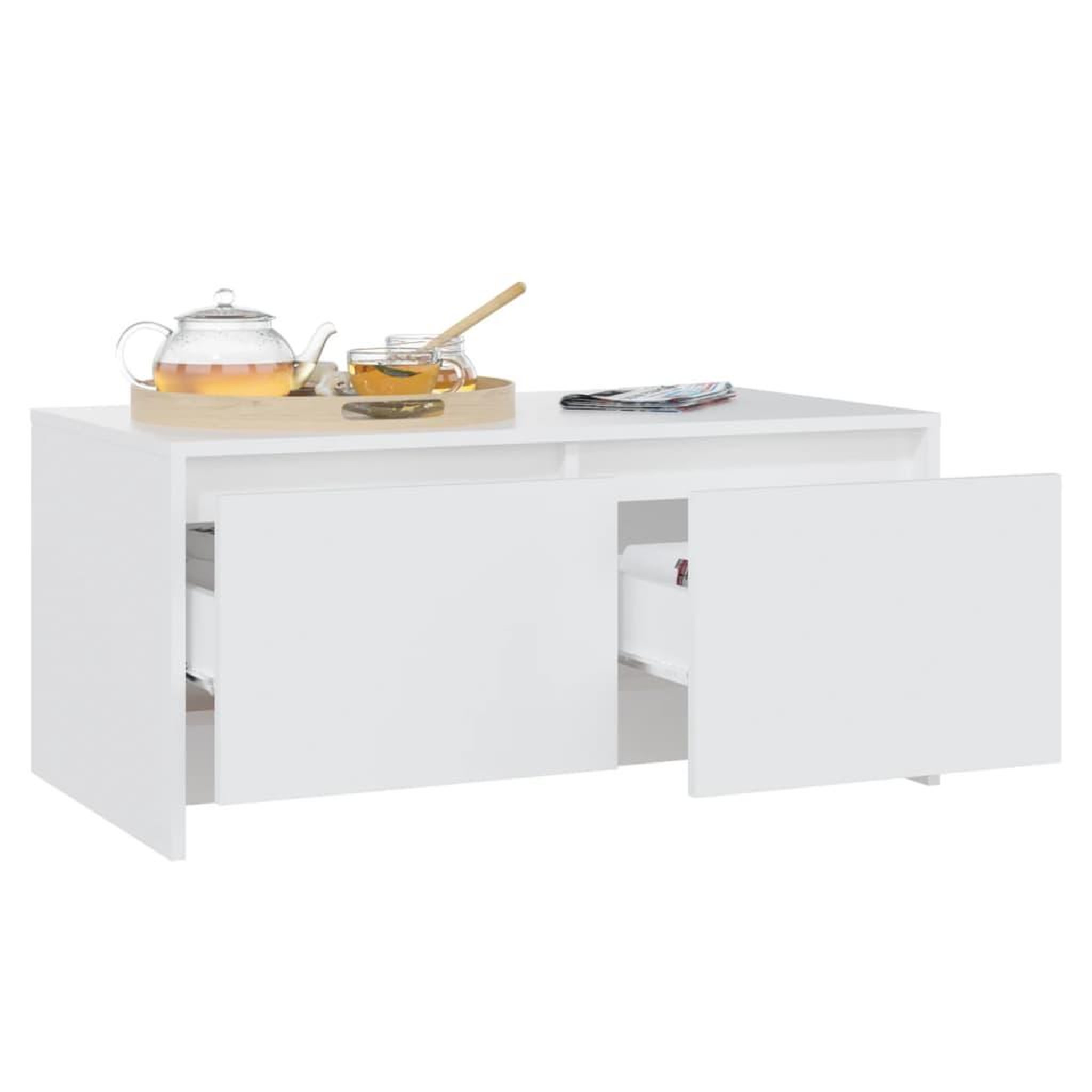 Voir la diapositive 4 : VIDAXL Table basse blanc 90x50x41,5 cm bois d'ingenierie