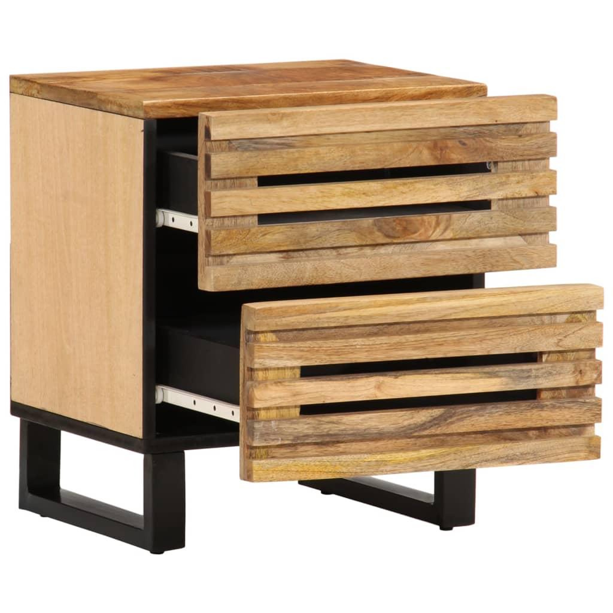 Voir la diapositive 3 : VIDAXL Table de chevet 40x34x46 cm bois de manguier massif brut