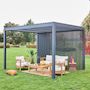 Voir la diapositive 2 : SWEEEK Pergola bioclimatique. aluminium. 3x4m. lames orientables + persienne verticale 130cm anthracite