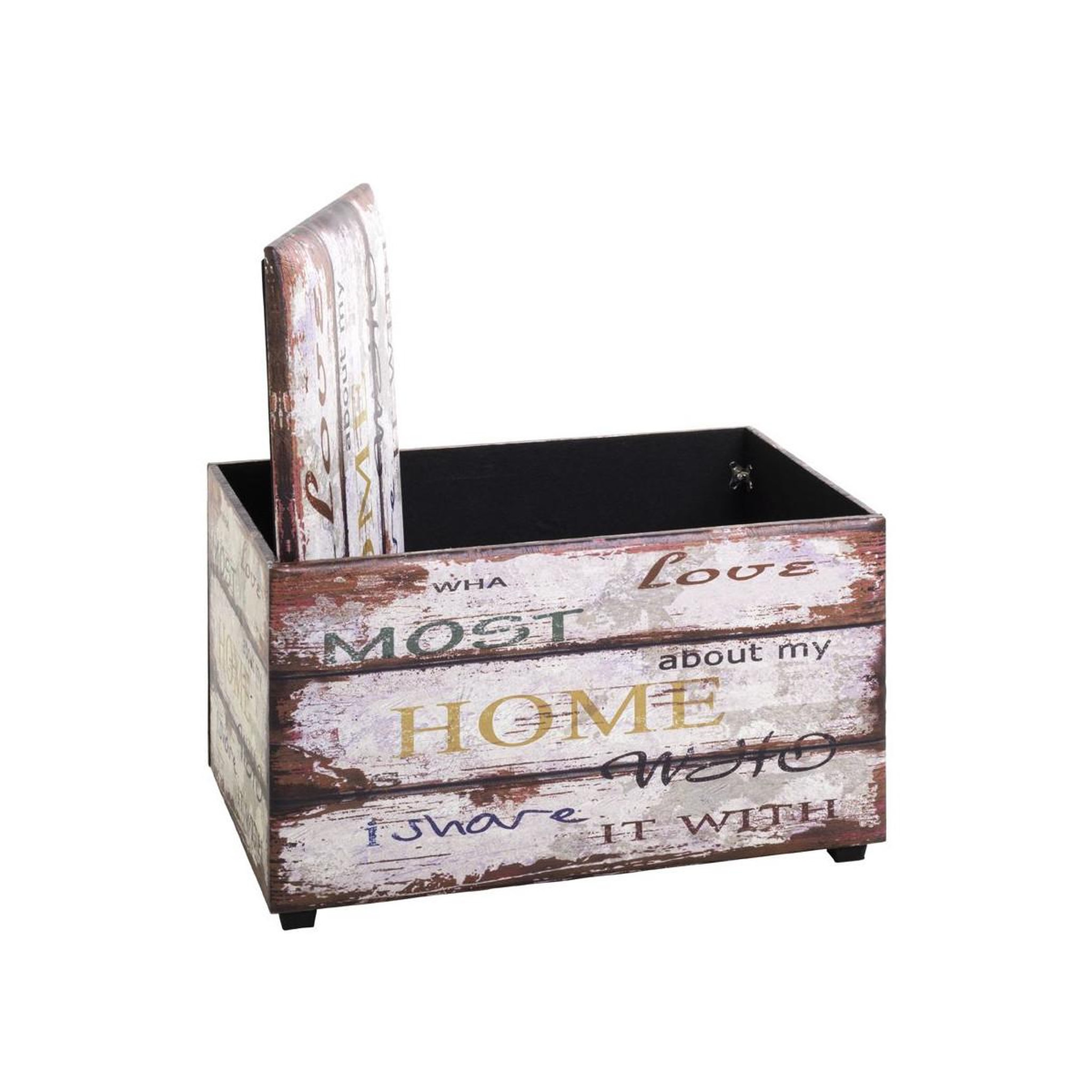 Voir la diapositive 4 : Paris Prix Coffre de Rangement Vintage  Mots  65cm Marron