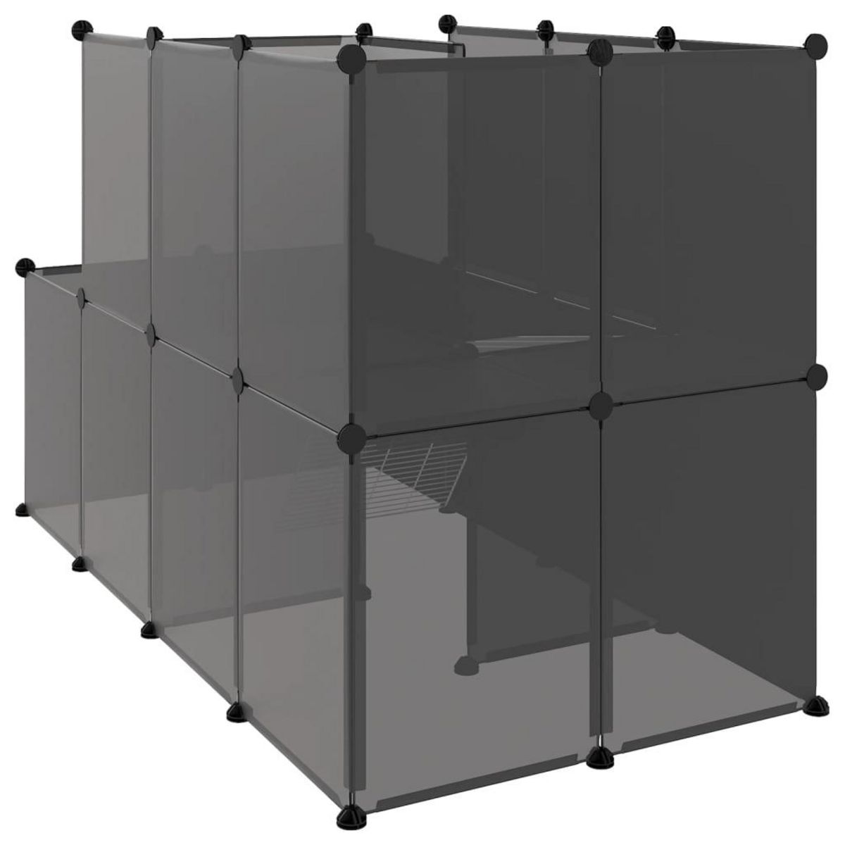 VIDAXL Cage pour petits animaux Noir 142x74x93 cm PP et Acier