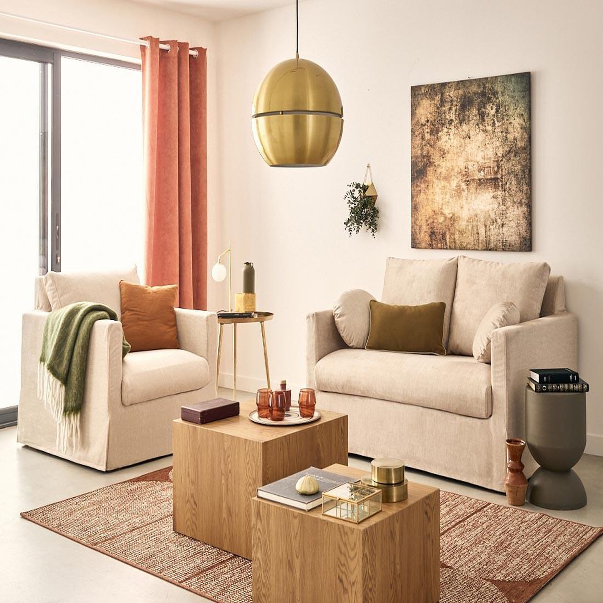Voir la diapositive 2 : LISA DESIGN Serena - canapé droit déhoussable 2 places en velours