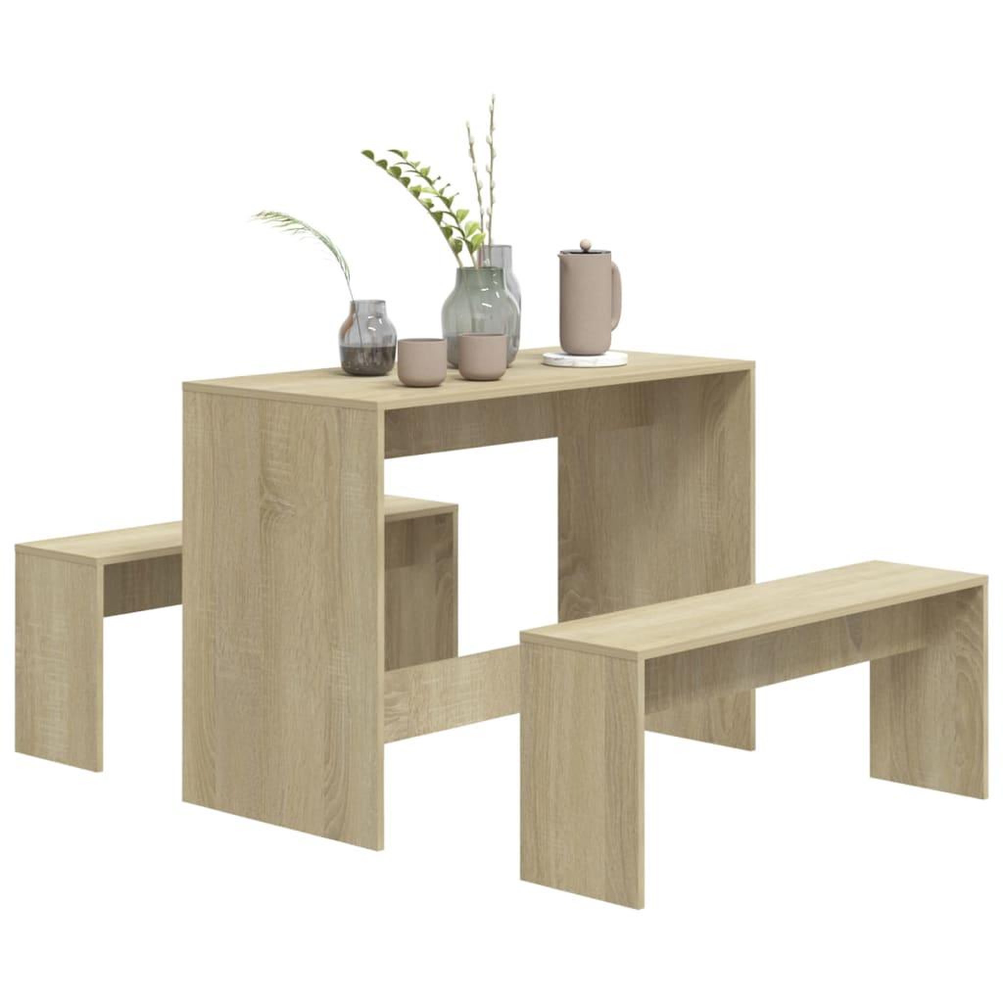 Voir la diapositive 4 : VIDAXL Ensemble a manger 3 pcs Chene sonoma Bois d'ingenierie