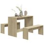 Voir la diapositive 4 : VIDAXL Ensemble a manger 3 pcs Chene sonoma Bois d'ingenierie