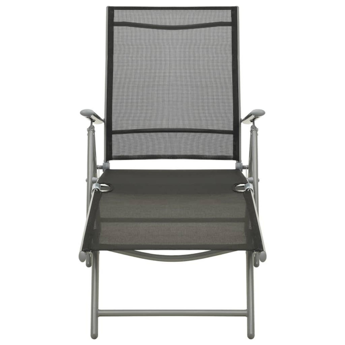 VIDAXL Chaise longue pliable Textilene et aluminium noir et argente