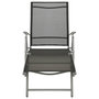 Voir la diapositive 2 : VIDAXL Chaise longue pliable Textilene et aluminium noir et argente