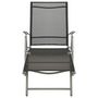 Voir la diapositive 2 : VIDAXL Chaise longue pliable Textilene et aluminium noir et argente