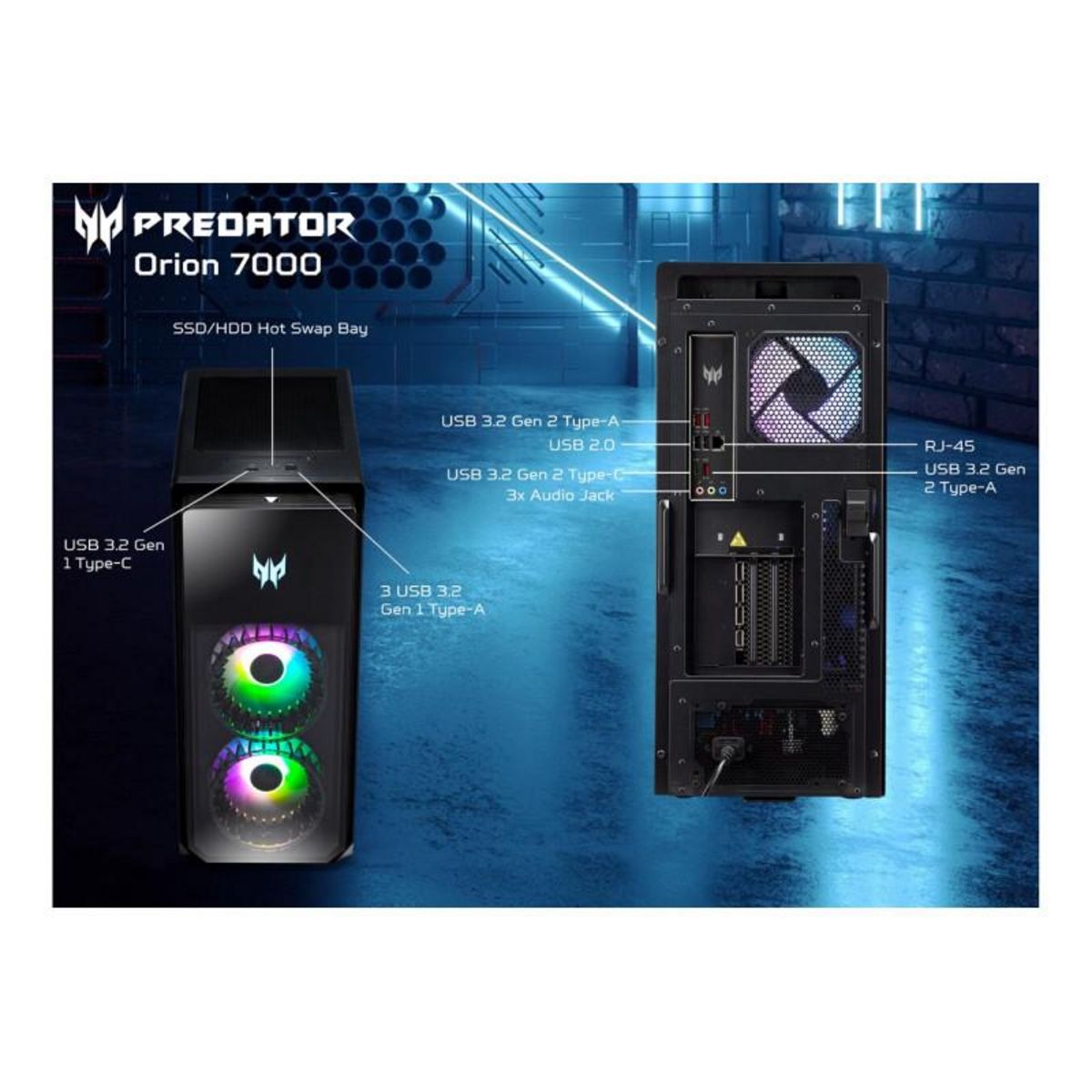 ACER Unité Centrale Acer Pc Gaming Predator Orion 7 655 Intel Core i9 14900KF 64 Go RAM DDR5 2 x 1To SSD GeForce RTX 4090