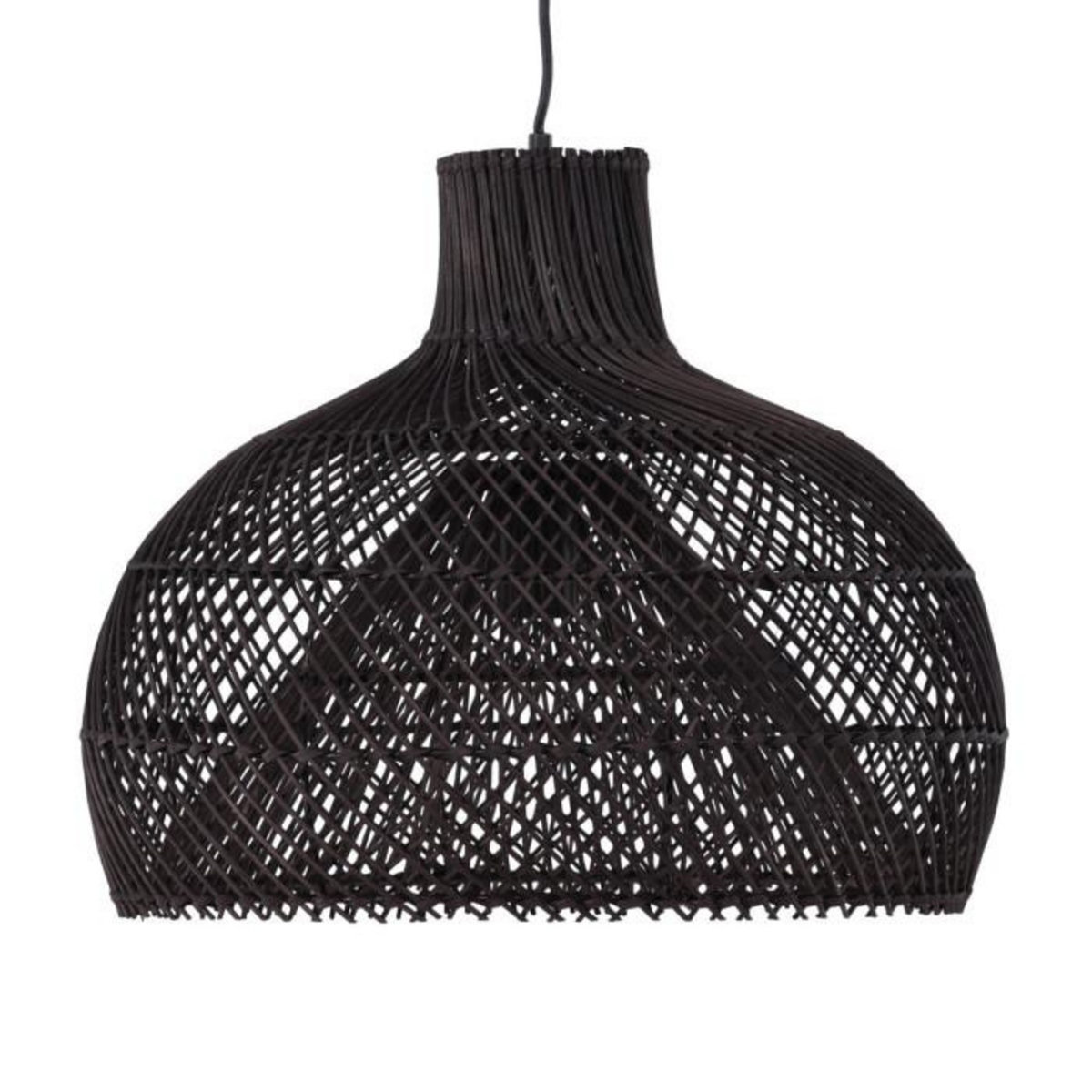 Paris Prix Lampe Suspension en Rotin  Laroche  45cm Noir