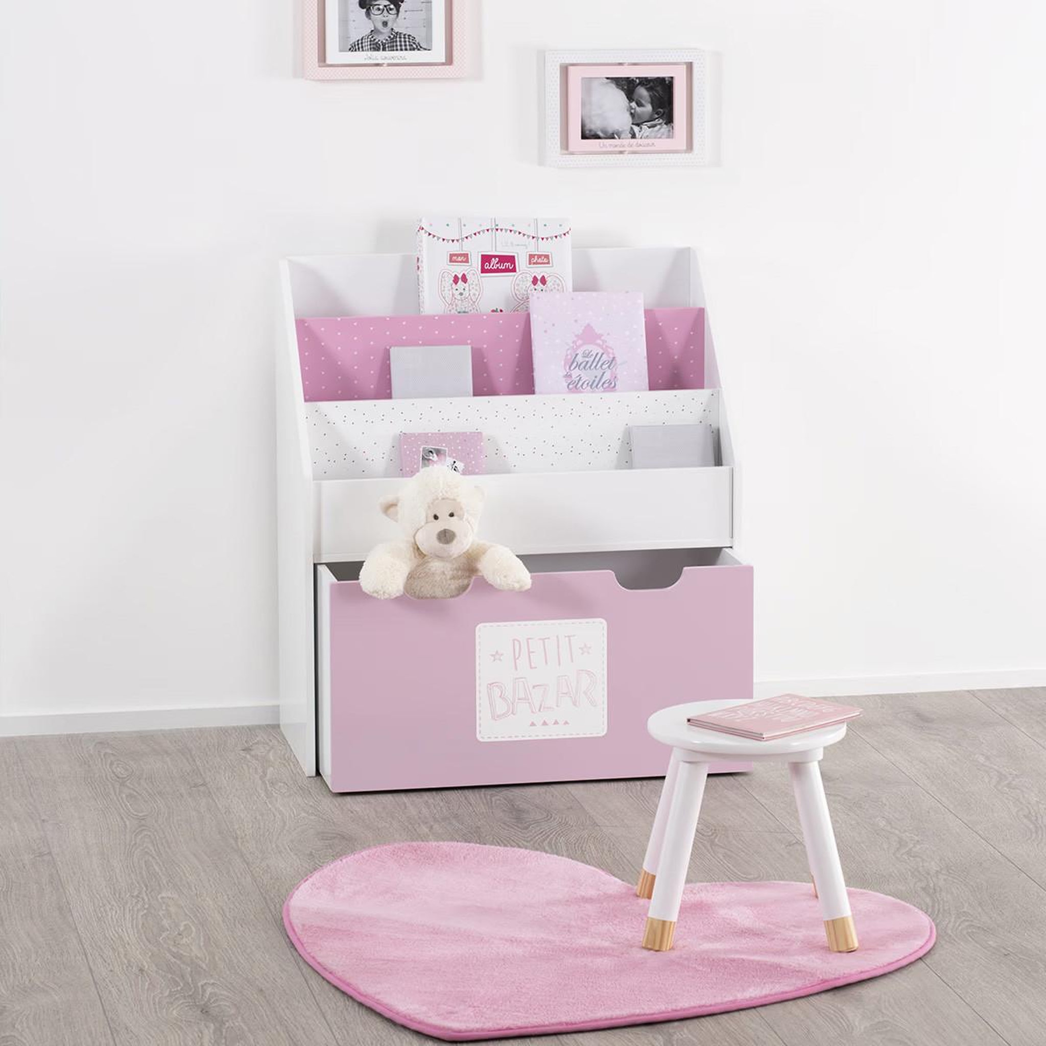 Voir la diapositive 4 : Atmosphera Kids Bibliothèque enfant  girl  70cm rose