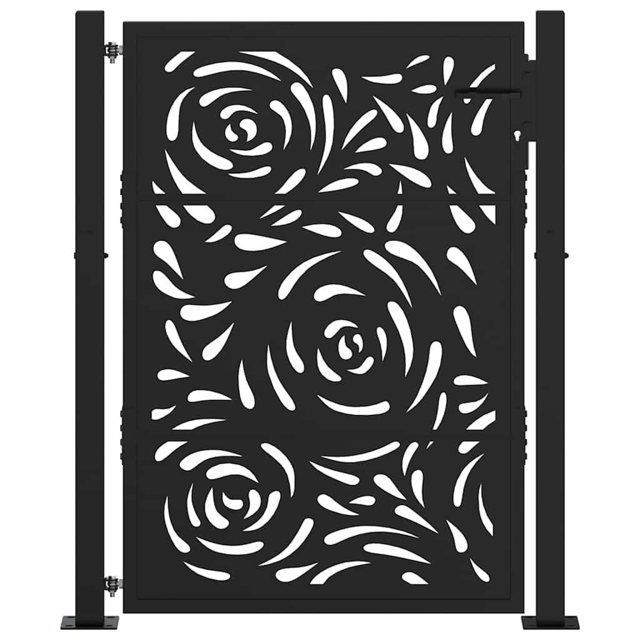 Voir la diapositive 3 : VIDAXL Portail de jardin noir 105x130 cm acier conception de flamme