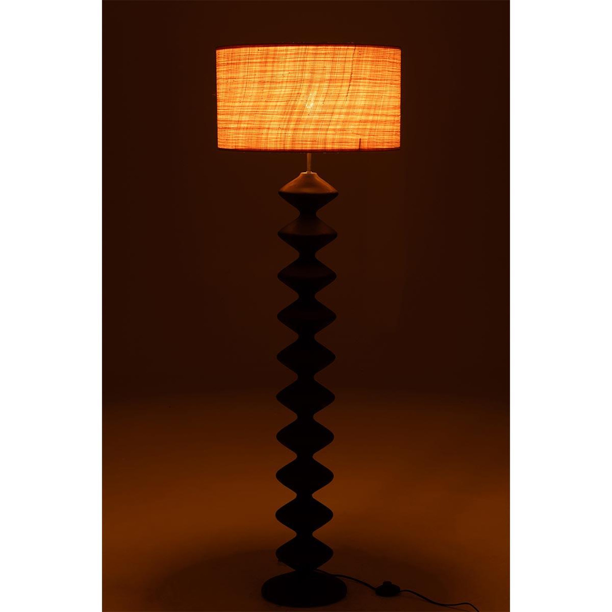 Voir la diapositive 3 : J-LINE Lampadaire en bois  chenille  156cm noir
