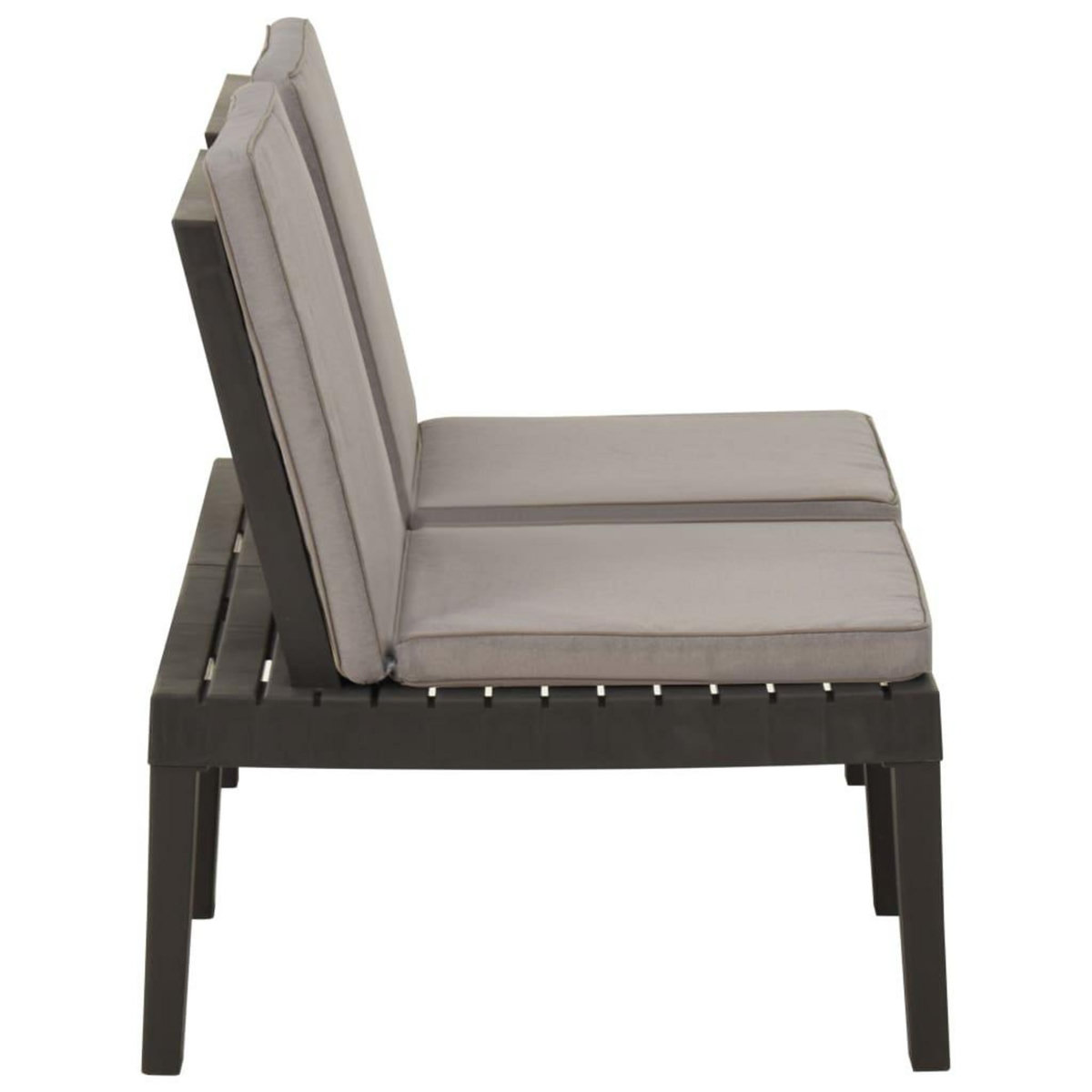 VIDAXL Banc de salon de jardin avec coussin Plastique Gris