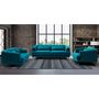 Voir la diapositive 4 : Paris Prix Fauteuil Capitonné en Velours  Glamour  93cm Bleu