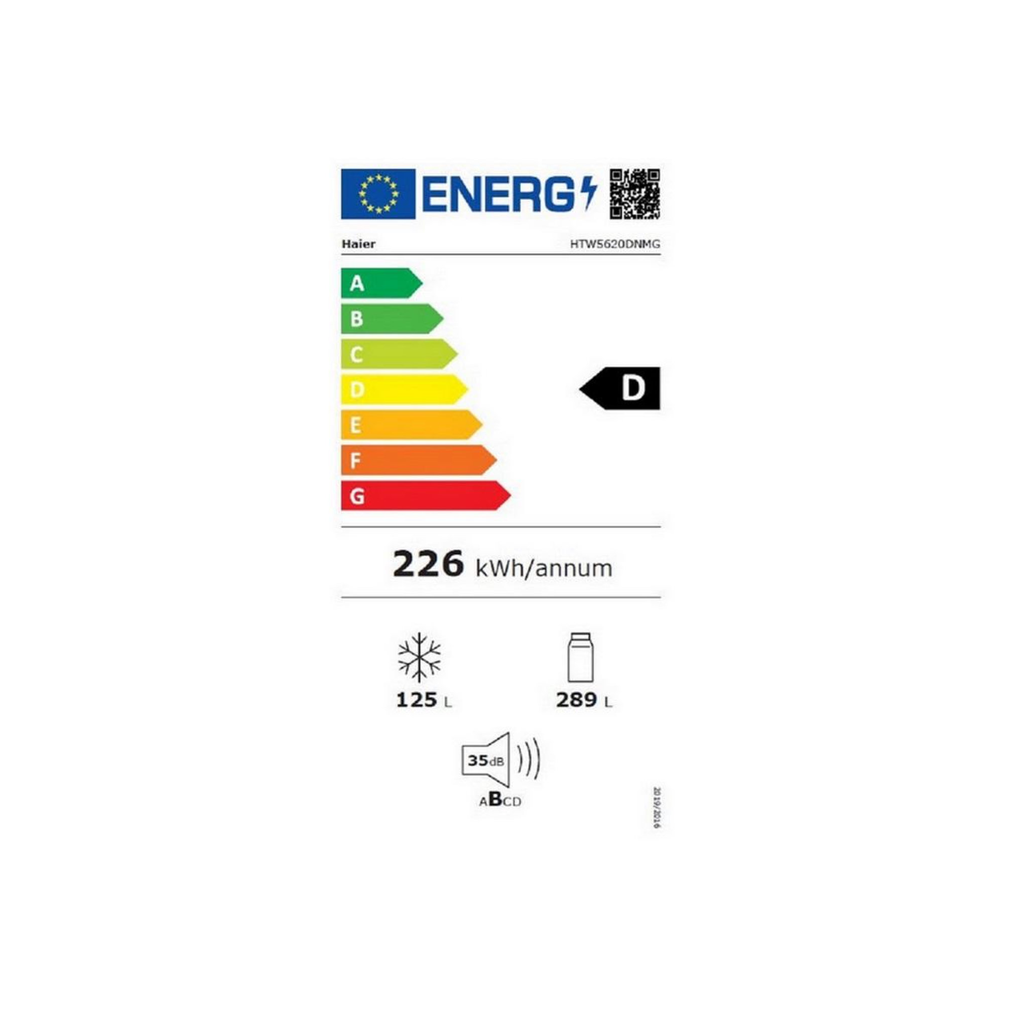 Voir la diapositive 2 : HAIER Réfrigérateur combiné 60cm 414l nofrost inox - htw5620dnmg