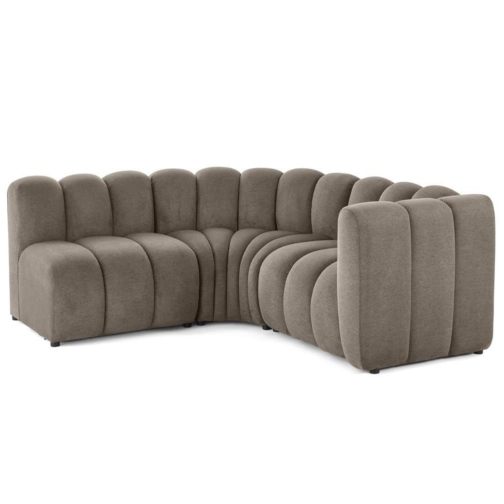Voir la diapositive 5 : LISA DESIGN Debbie - canapé modulable d'angle gauche 4 places avec accoudoir en tissu texturé