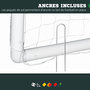 Voir la diapositive 5 : HOMCOM But de football cage de foot but futsal - dim. 2,4L x 0,9l x 1,8H m - PVC blanc