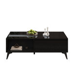MERAX Table basse relevable rectangulaire noir - 50x110 cm panneau de particules