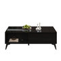 Voir la diapositive 1 : MERAX Table basse relevable rectangulaire noir - 50x110 cm panneau de particules